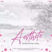 Aesthete.