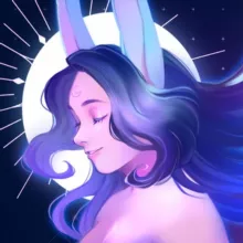 moon rabbit art 🐰