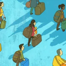 Эмигрантка. С детьми